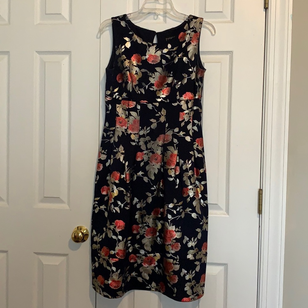Rich navy floral dress